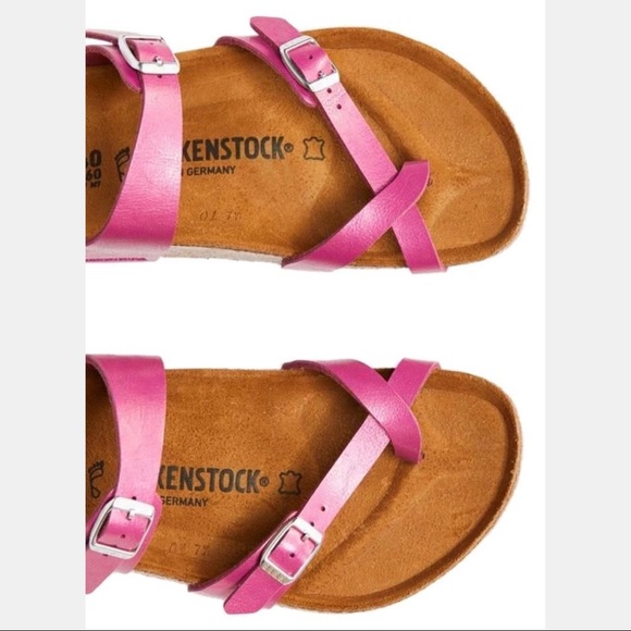 birkenstock metallic magenta